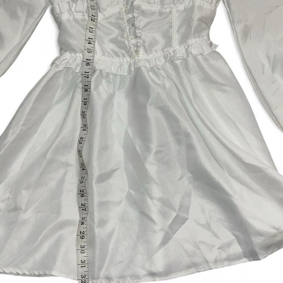 PrettyLittleThing White Button-Front Ruffle Dress - Picture 7 of 7